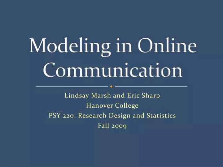 modeling in online communication