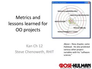 Metrics and lessons learned for OO projects