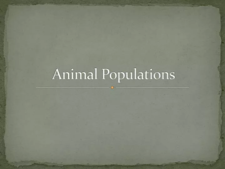 animal populations