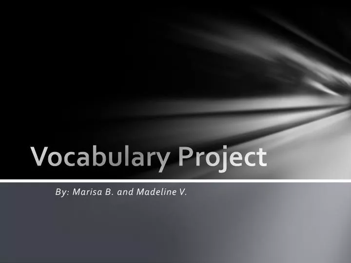 vocabulary project