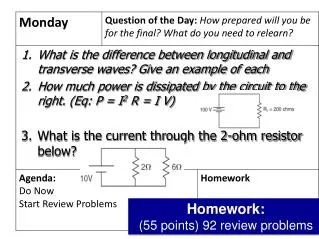 Homework : (55 points) 92 review problems