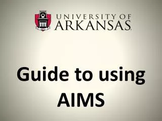 Guide to using AIMS