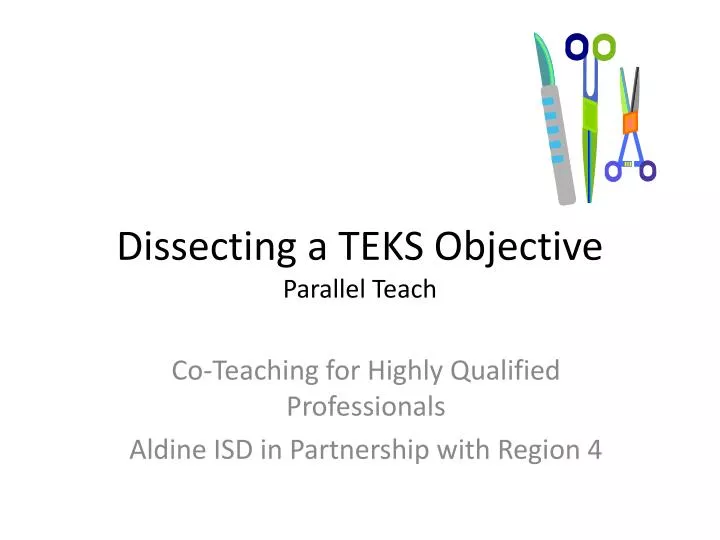 dissecting a teks objective parallel teach