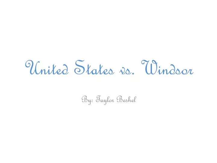 united states vs windsor