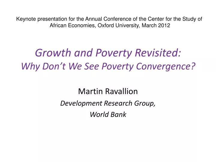 growth and poverty revisited why don t we see poverty convergence