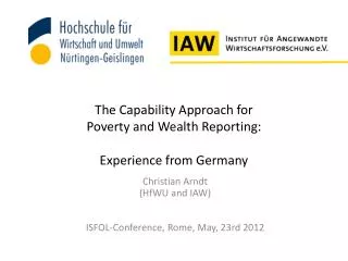 The Capability Approach for Poverty and Wealth Reporting: Experience from Germany
