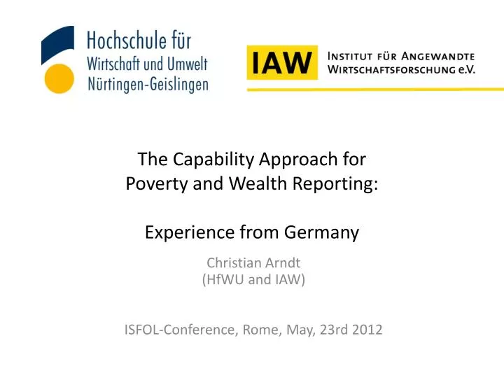 the capability approach for poverty and wealth reporting experience from germany