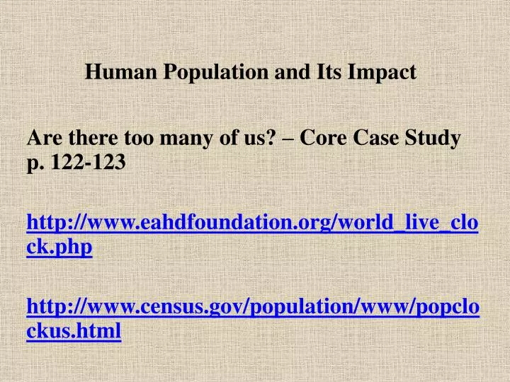 human population and its impact