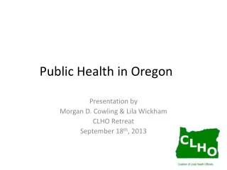 Public Health in Oregon