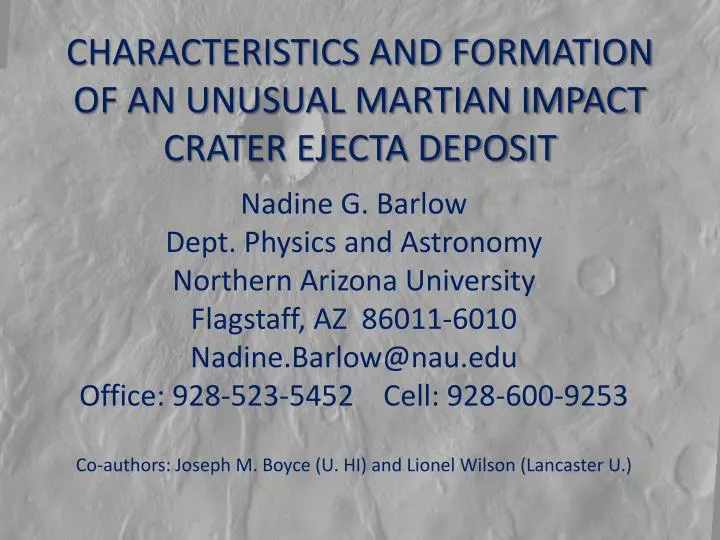 characteristics and formation of an unusual martian impact crater ejecta deposit