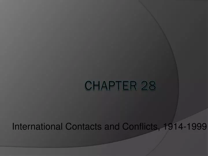 international contacts and conflicts 1914 1999