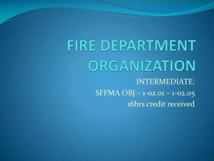fire department organization