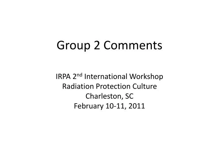 group 2 comments