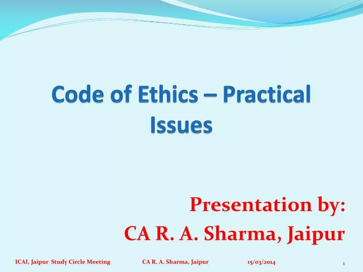 code of ethics practical issues