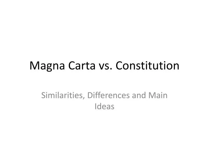 magna carta vs constitution
