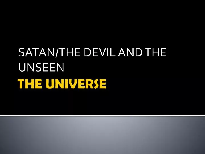 satan the devil and the unseen