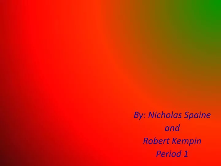 by nicholas spaine a nd robert kempin period 1