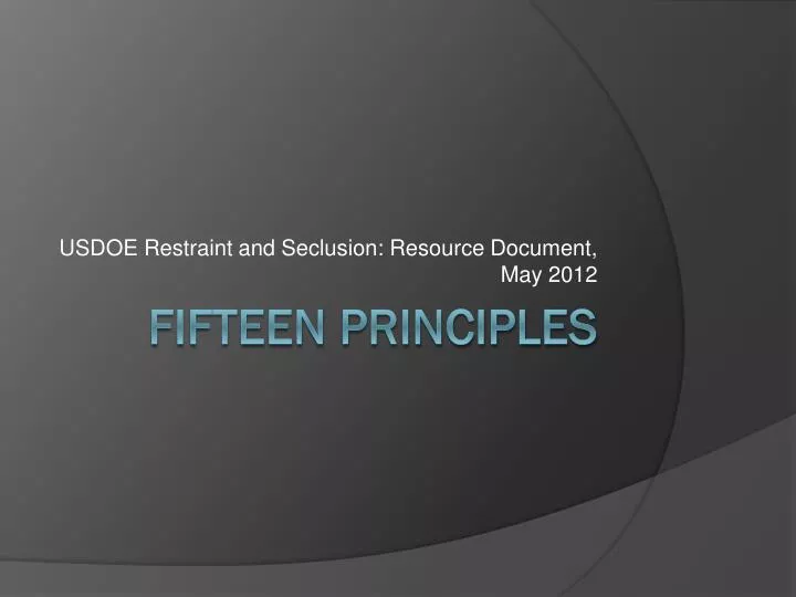 usdoe restraint and seclusion resource document may 2012