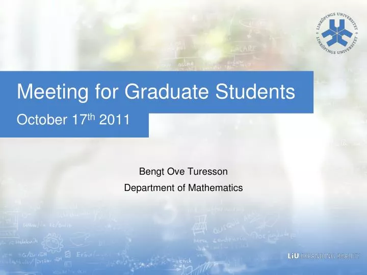 meeting for graduate students