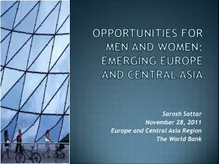 opportunities for men and women emerging europe and central asia