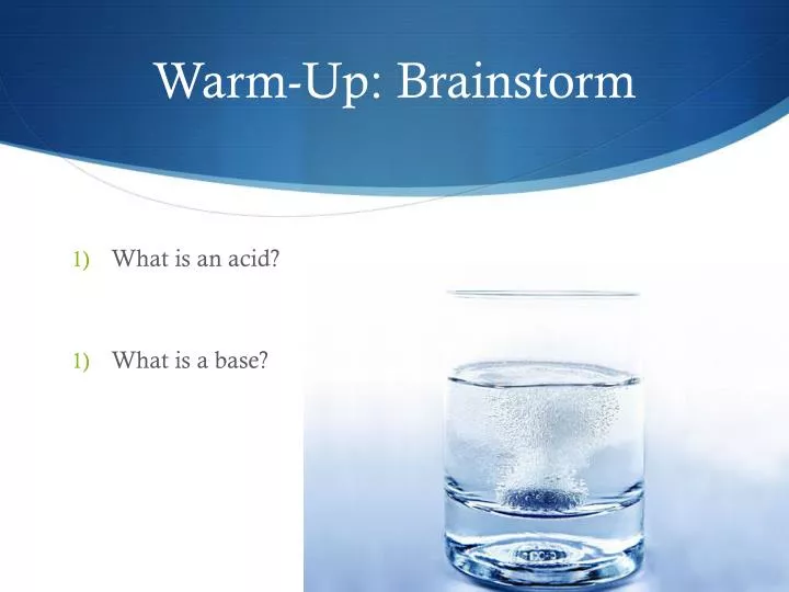 warm up brainstorm