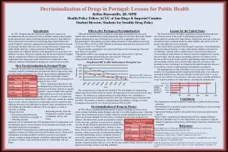 Decriminalization of Drugs in Portugal: Lessons for Public Health Kellen Russoniello, JD, MPH