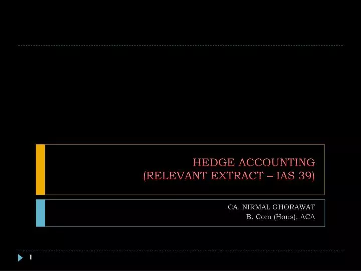 hedge accounting relevant extract ias 39