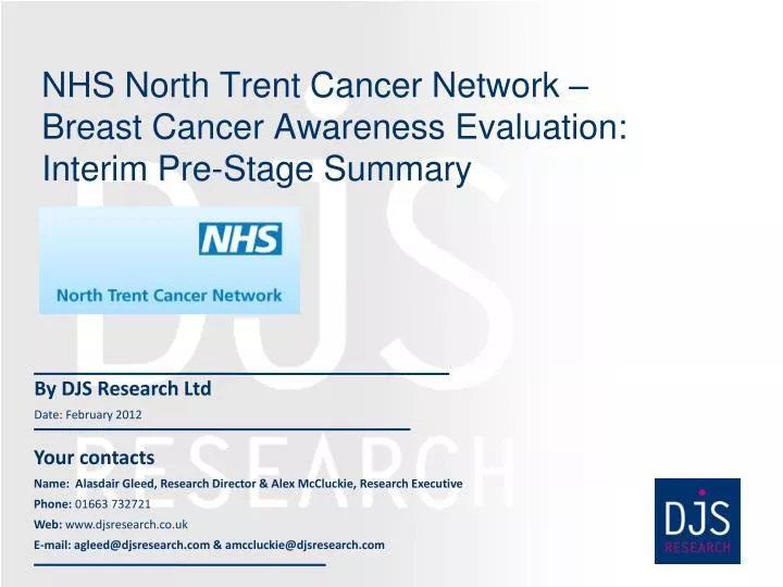 nhs north trent cancer network breast cancer awareness evaluation interim pre stage summary