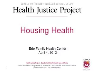 Erie Family Health Center April 4 , 2012