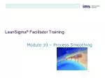 LeanSigma® Facilitator Training Module 10: Process Smoothing Techniques - slide 1
