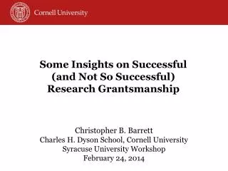 Some Insights on Successful (and Not So Successful) Research Grantsmanship