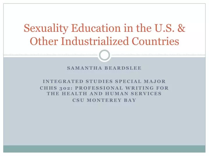 sexuality education in the u s other industrialized countries