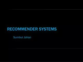 Recommender Systems