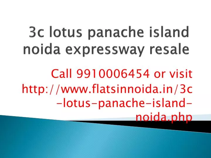 3c lotus panache island noida expressway resale