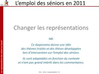 l emploi des s niors en 2011