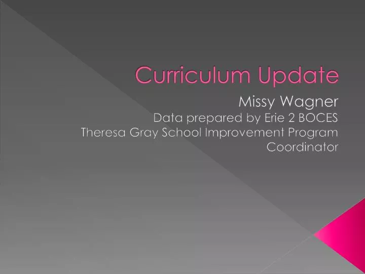 curriculum update