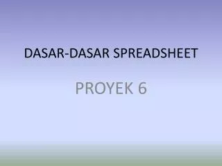 dasar dasar spreadsheet