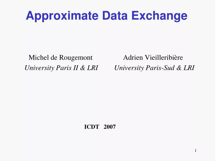 approximate data exchange