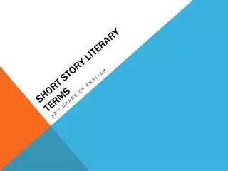 Short Story Literary Terms