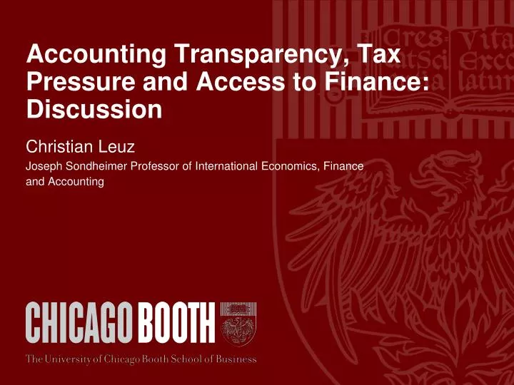 accounting transparency tax pressure and access to finance discussion