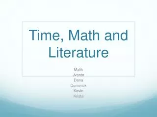 Time, Math and Literature