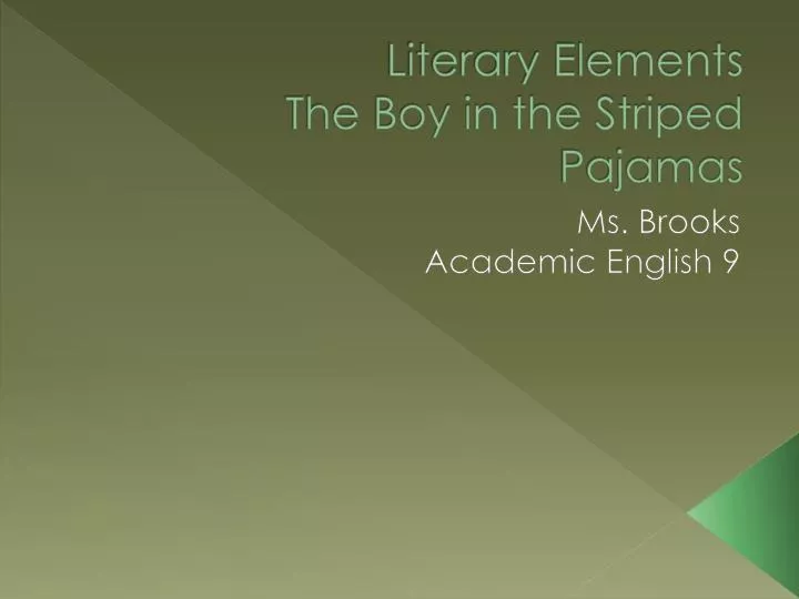 literary elements the boy in the striped pajamas
