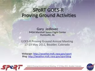 SPoRT GOES-R Proving Ground Activities
