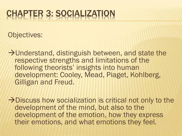 chapter 3 socialization