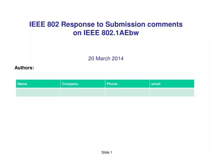 ieee 802 response to submission comments on ieee 802 1aebw