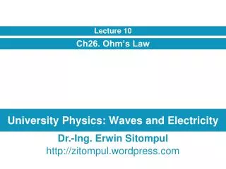 University Physics: Waves and Electricity