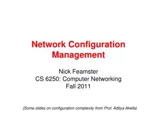 Network Configuration Management