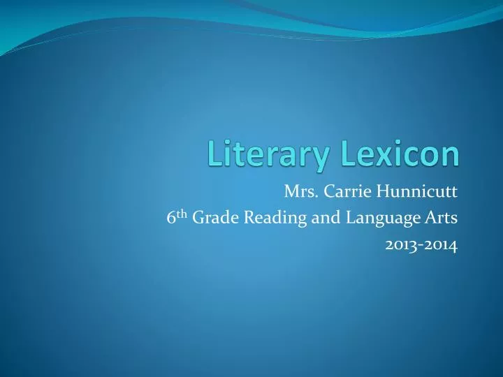 literary lexicon