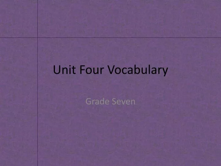 unit four vocabulary