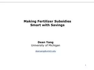 Dean Yang University of Michigan deanyang@umich.edu